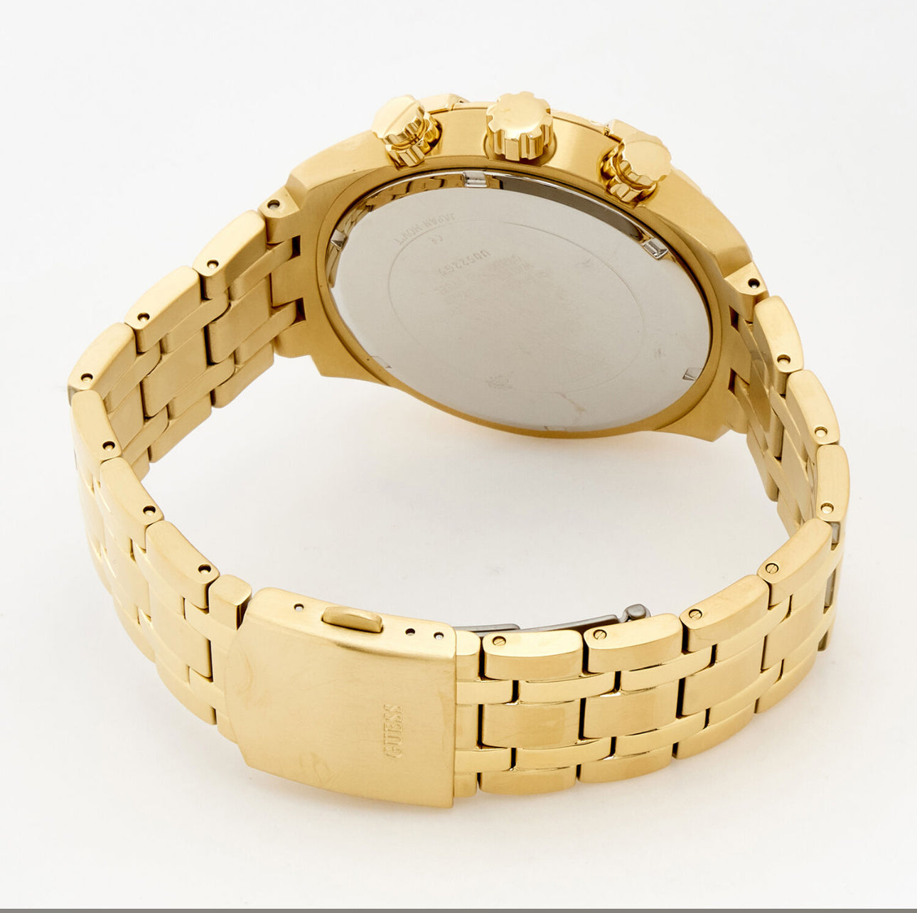 GUESS Gold Tone Monteray Chronograph Watch Bold Luxury, Timeless Precision