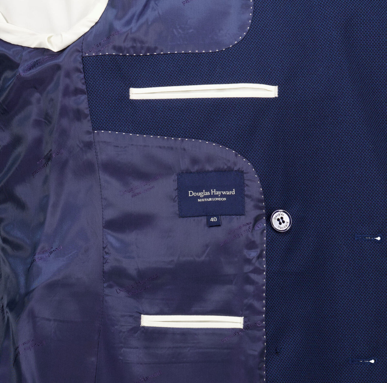Douglas Hayward Navy Textured Military Blazer – Limited Edition Authority in Style