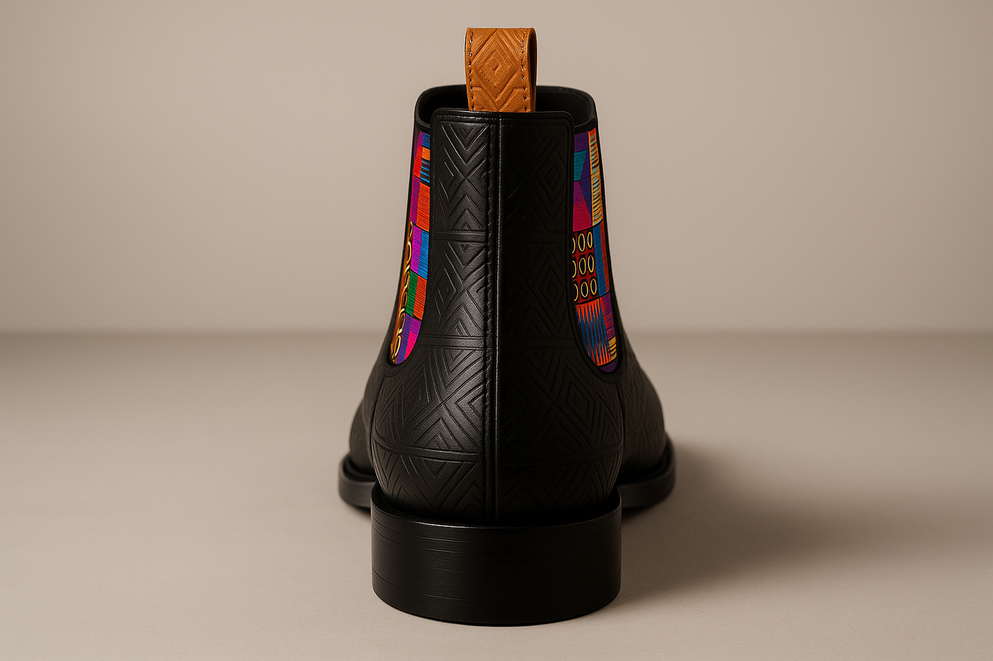 African Heritage Chelsea Boot. Bold Cultural Fusion Meets Modern Elegance