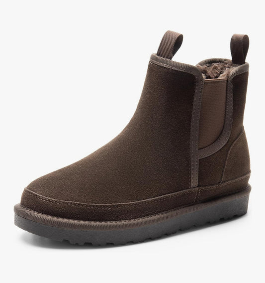 Bruno Marc “FuzzyGo” Men’s Suede Winter Chelsea Boots – Rugged Warmth Meets Timeless Style