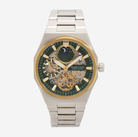 BEVERLY HILLS POLO CLUB Stainless Steel Gold Tone Trim Watch: Classic Sophistication with Modern Precision