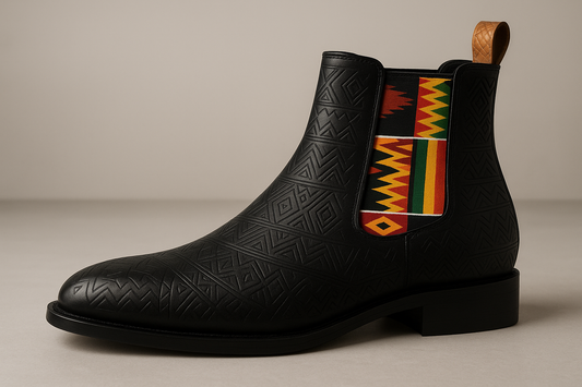 African Heritage Chelsea Boot. Bold Cultural Fusion Meets Modern Elegance