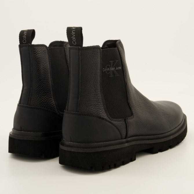 Calvin Klein  Black Grained Boots