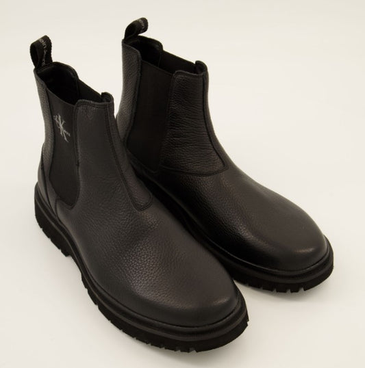 Calvin Klein  Black Grained Boots