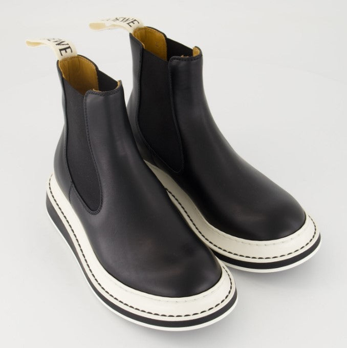 Loewe Black Leather Chelsea Boots