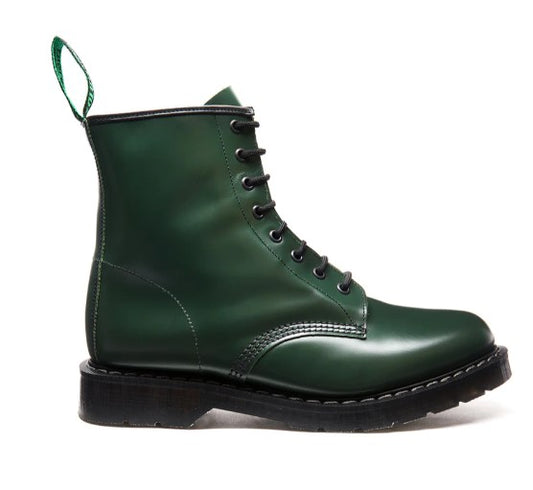 Solovair Green Hi-Shine 8 Eye Derby Boot – Curated Luxury Edition