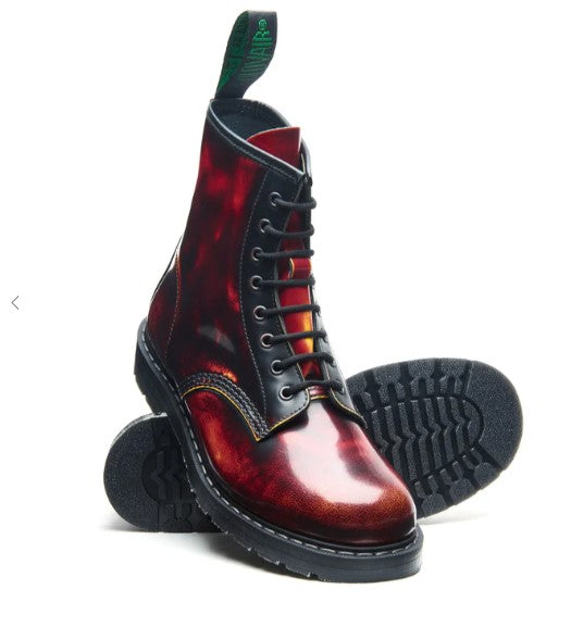 Solovair Flame Rub-Off 8 Eye Derby Boot – Limited Edition Statement